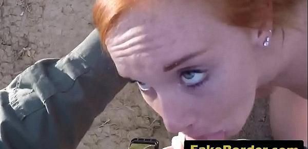  Fiery redhead takes the law in her pussy